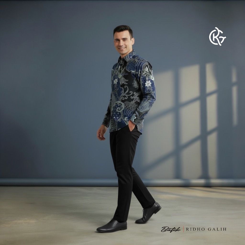 RIDHO GALIH - Batik Lengan Panjang Bordir smock Jahitan Tailor