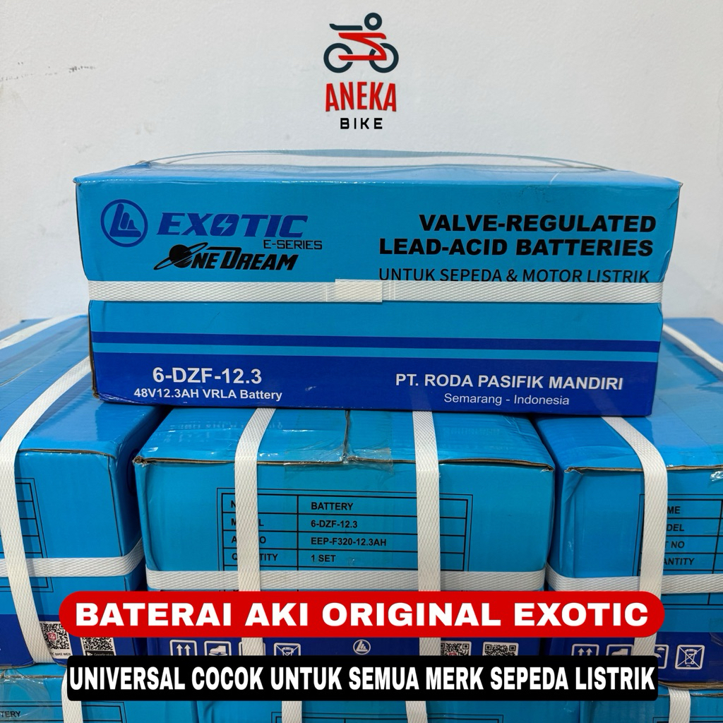 BATERAI AKI ORIGINAL EXOTIC 48V 12AH 1 SET 12V 12AH SATUAN 6-DZF-12 VRLA BATTERY COCOK UNTUK SEMUA M