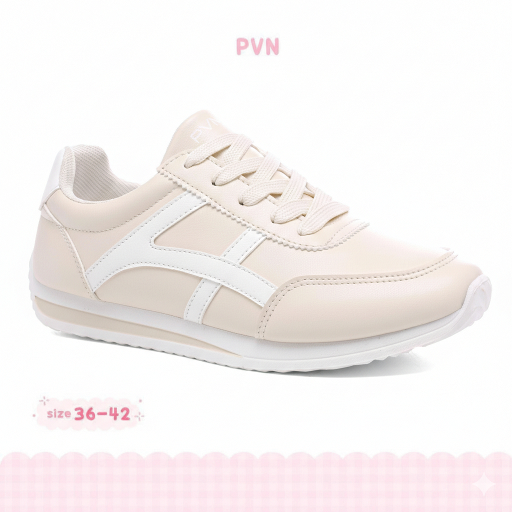 PVN Mingyu Sepatu Sneakers Wanita Sport Shoes Pink Cream Blue 530