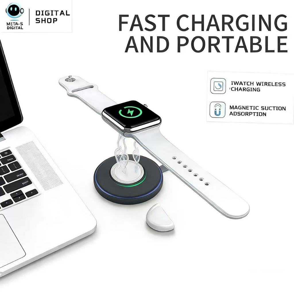 Kabel Charger Magnetik Wireless 1M Fast Charging untuk iWatch Series 1/2/3/4/5/6/7/SE Smartwatch Wat