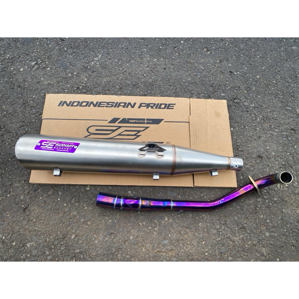 knalpot standar Racing wave 110/125i Header Blue Silincer Finishing Vapor Original Sonya Exhaust Ind