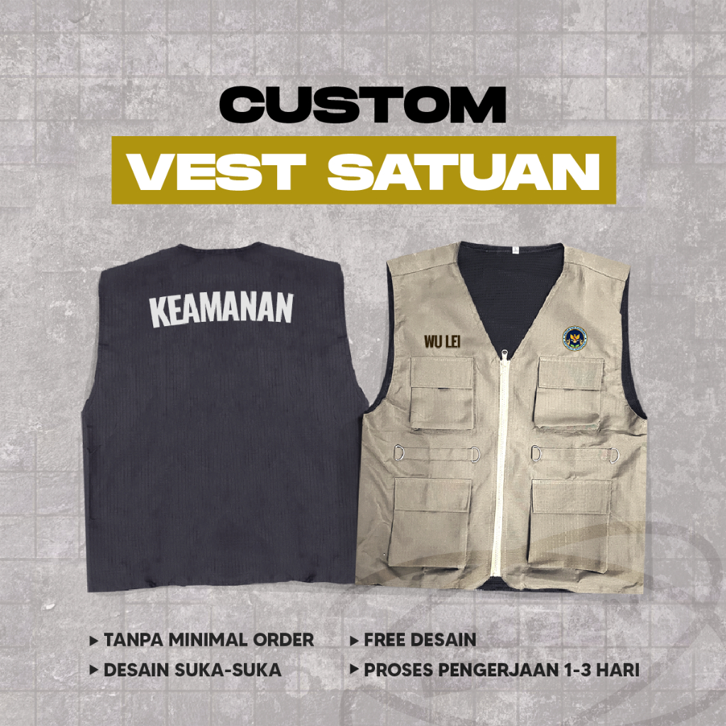 Rompi Custom / Vest Custom Satuan / Rompi Lapangan Tactical Custom