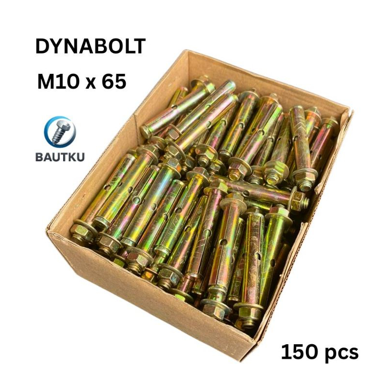 DYNABOLT 10x65 (150 pcs) Dinabol M10 x 65, Baut, Mur, Ring