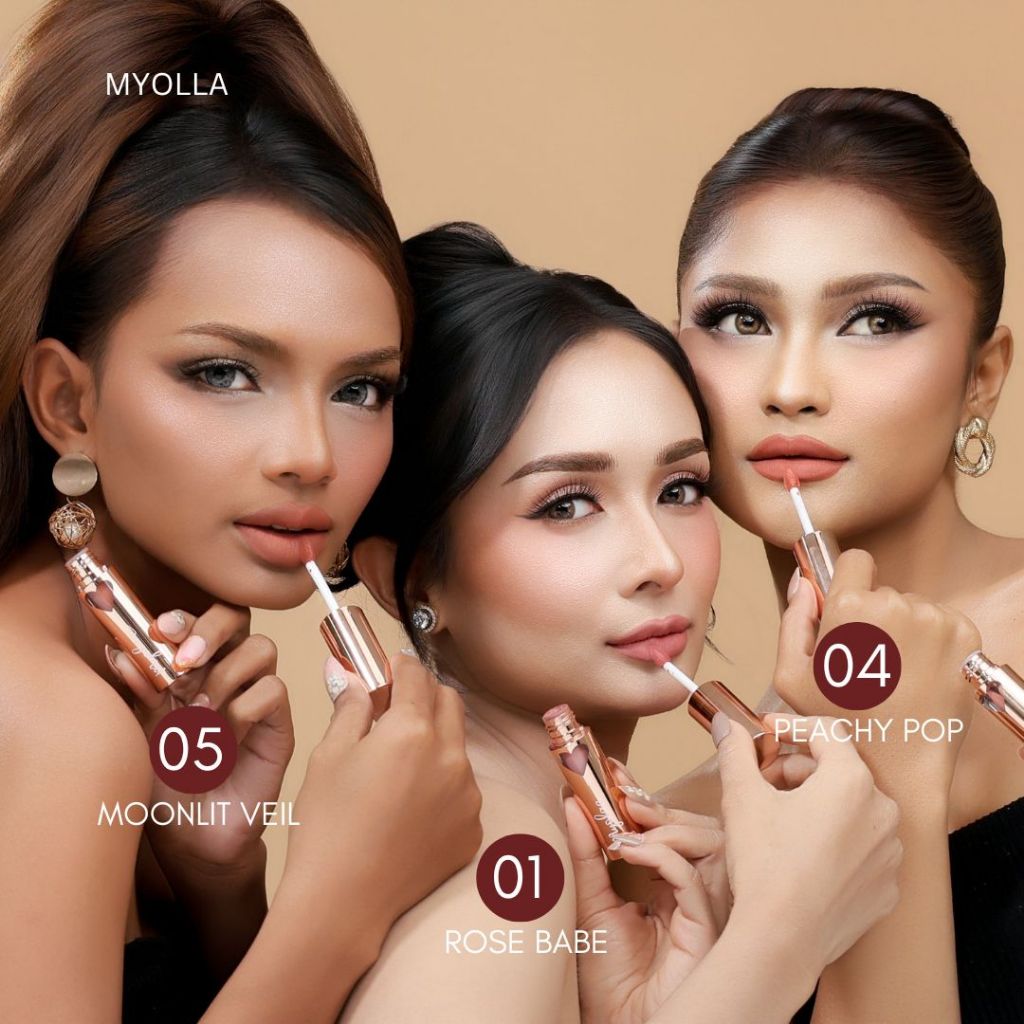 [ MYOLAA ] Lip Cream Velvet-Matte Silk ( 1 PCS ) – Lipcream Soft Matte, Pigmented & Nyaman Seharian