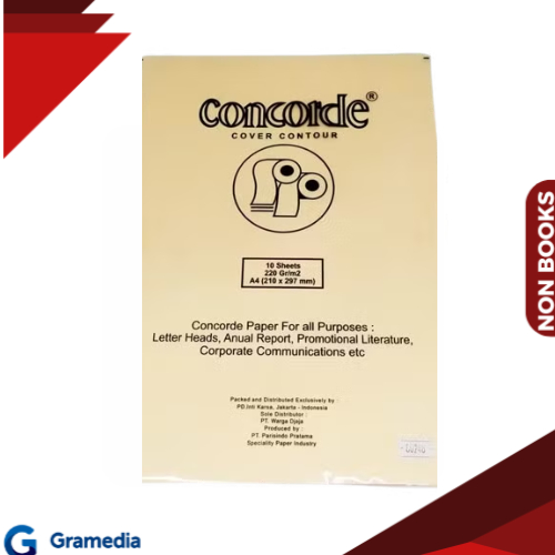 Gramedia Medan - Kertas Concorde Cover Contour A4 220 gram 10 Lembar 80248