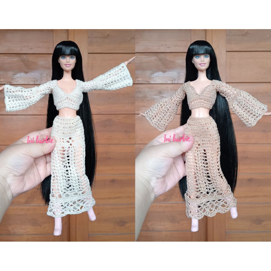 Baju Rajut Boneka Barbie
