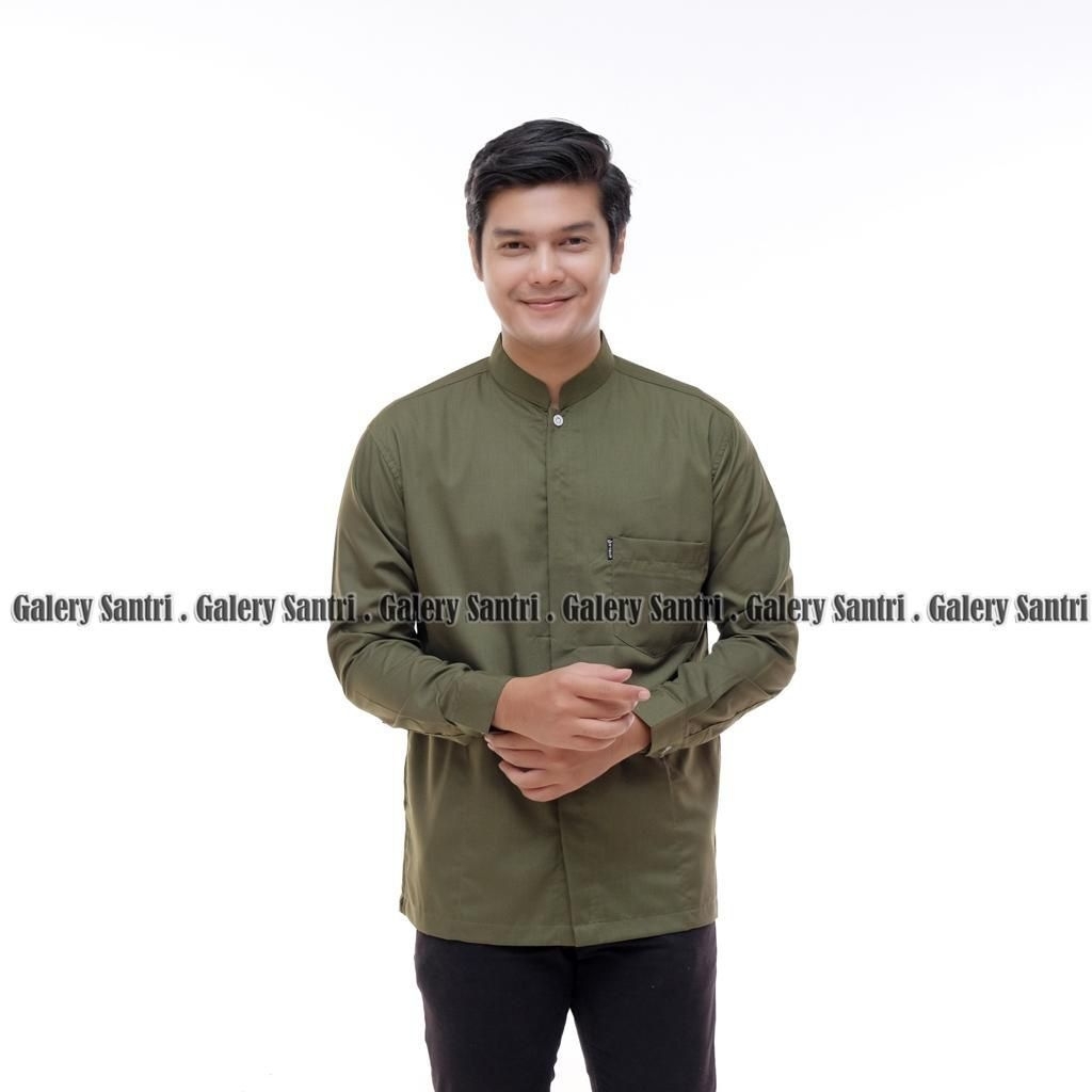 Baju Koko Yamani Dewasa Lengan Panjang Premium Polos Terbaru