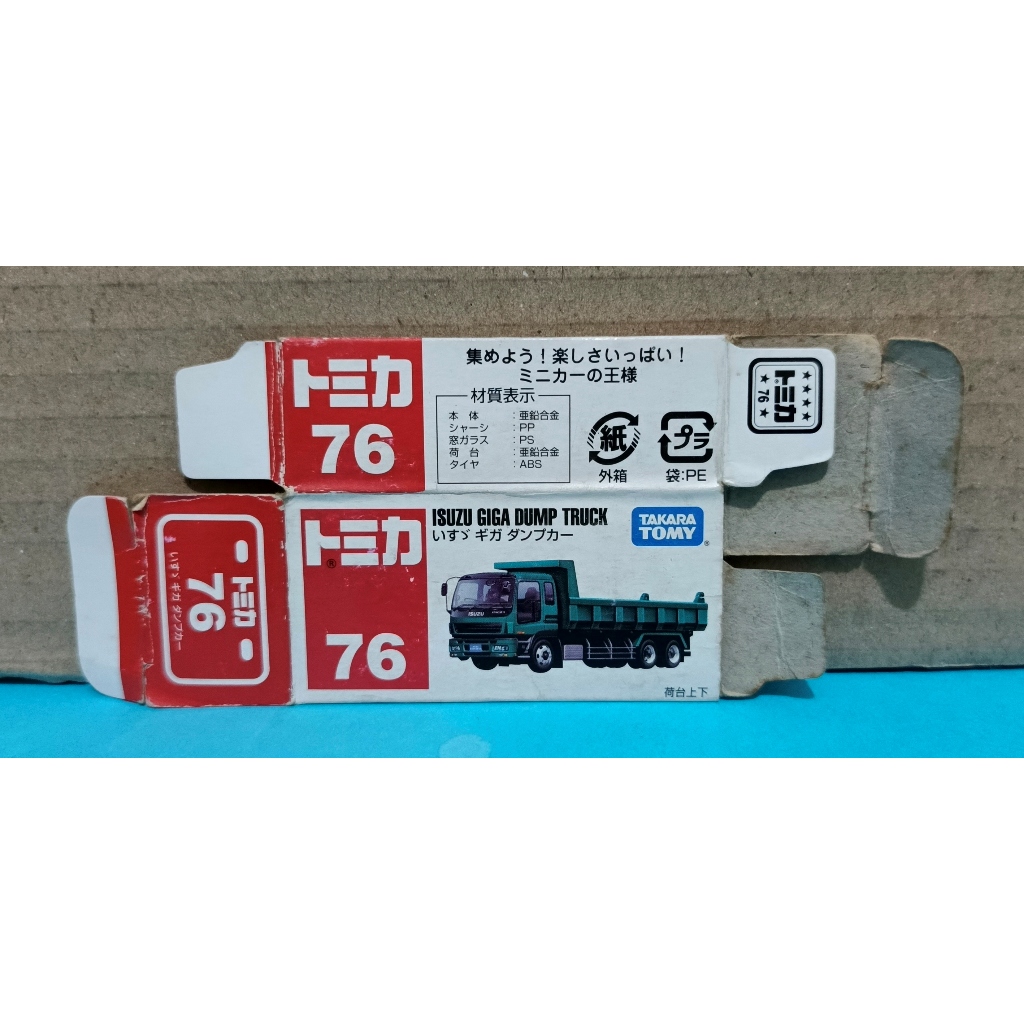BOX ONLY Tomica 76 Isuzu Giga Dump Truck (Empty Box)
