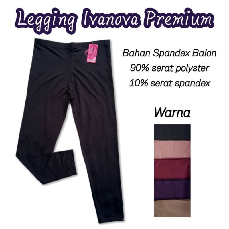 Legging Panjang Wanita Premium / Lengging Spandex Lembut Ivanova