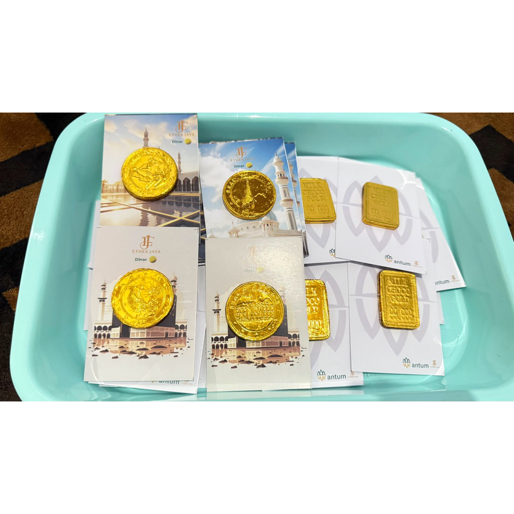 COKLAT EMAS DINAR 1PACK ISI 7pcs ETHES CHOCOLATE