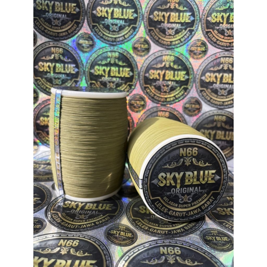 GELASAN SENAR LAYANGAN SKYBLUE ORIGINAL BAHAN N66 BOBIN HIJAU ORI SIZE 0,22 PANJANG 6000 YARD