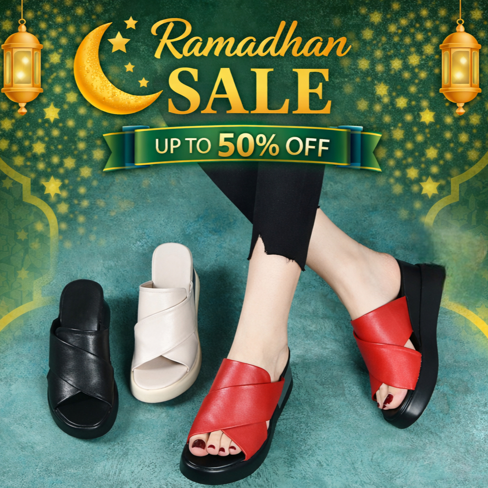 Sandal Wedges Wanita Fashion Viral Kekinian 2025 - Ukuran 37-42, Tinggi Hak 5 Cm - Sendal, Cewek