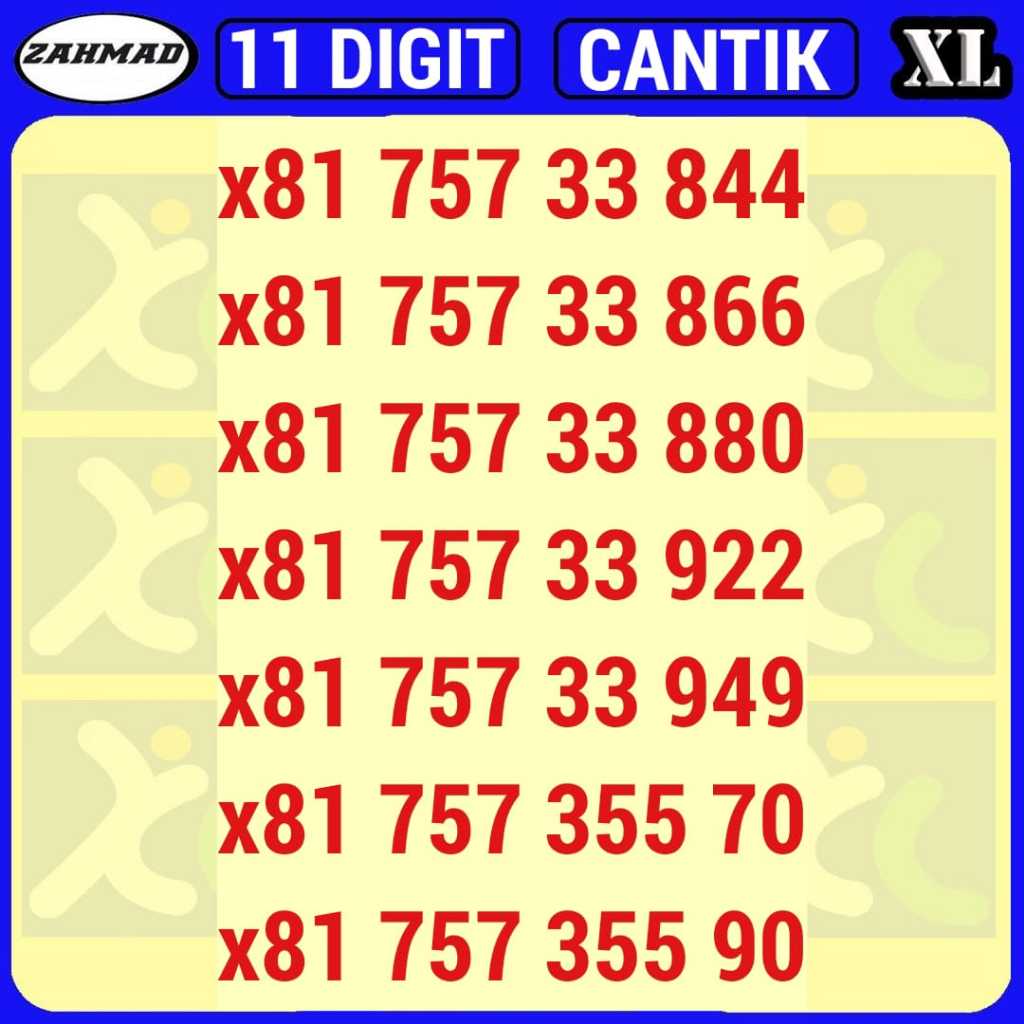 XL-E) NOCAN XL 11 DIGIT kartu perdana nomor cantik 11digit rapi super murah