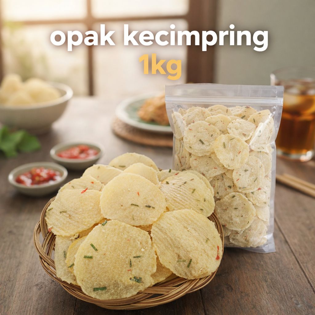 Opak Kecimpring Mentah 1kg Renyah Gurih Cemilan Tradisional Siap Goreng