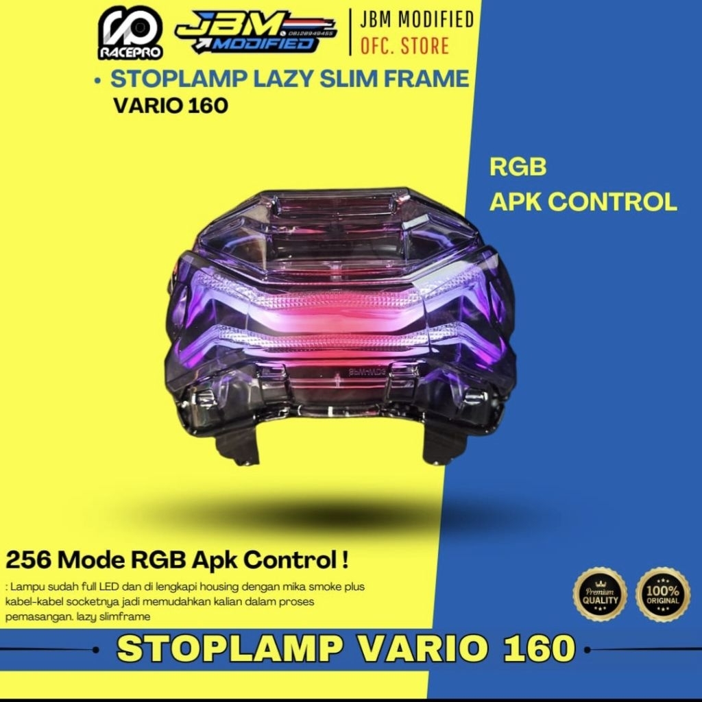 STOPLAMP LAZY RGB SLIME FRAME HONDA VARIO 160 BY RACEPRO ORIGINAL