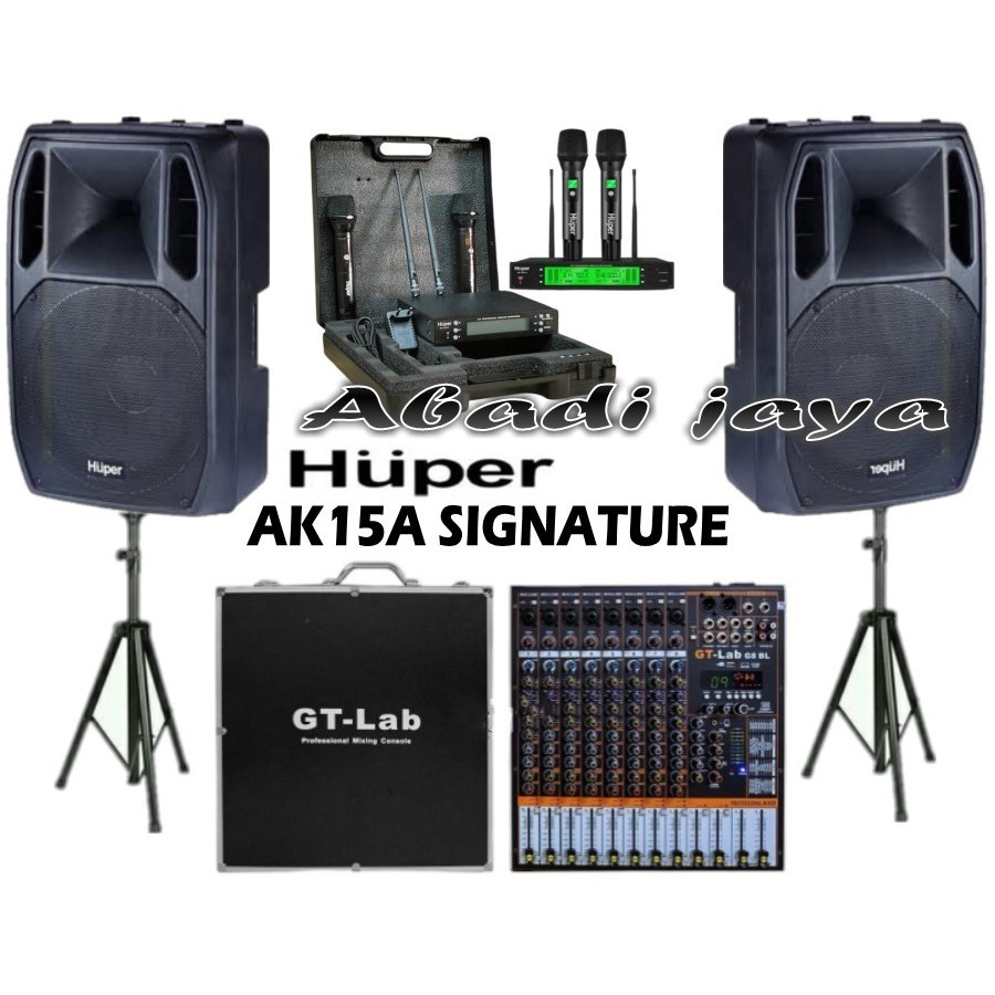 paket sound system huper ak15a signature gt lab 6 6 ch sk18pro original