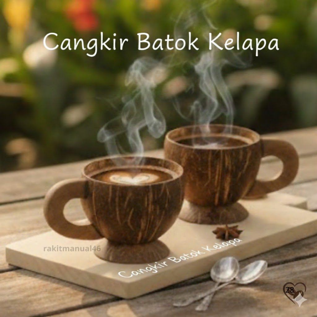 Gelas / Cangkir Kopi / Teh Batok Kelapa Unik Etnik Natural Jadul Alami