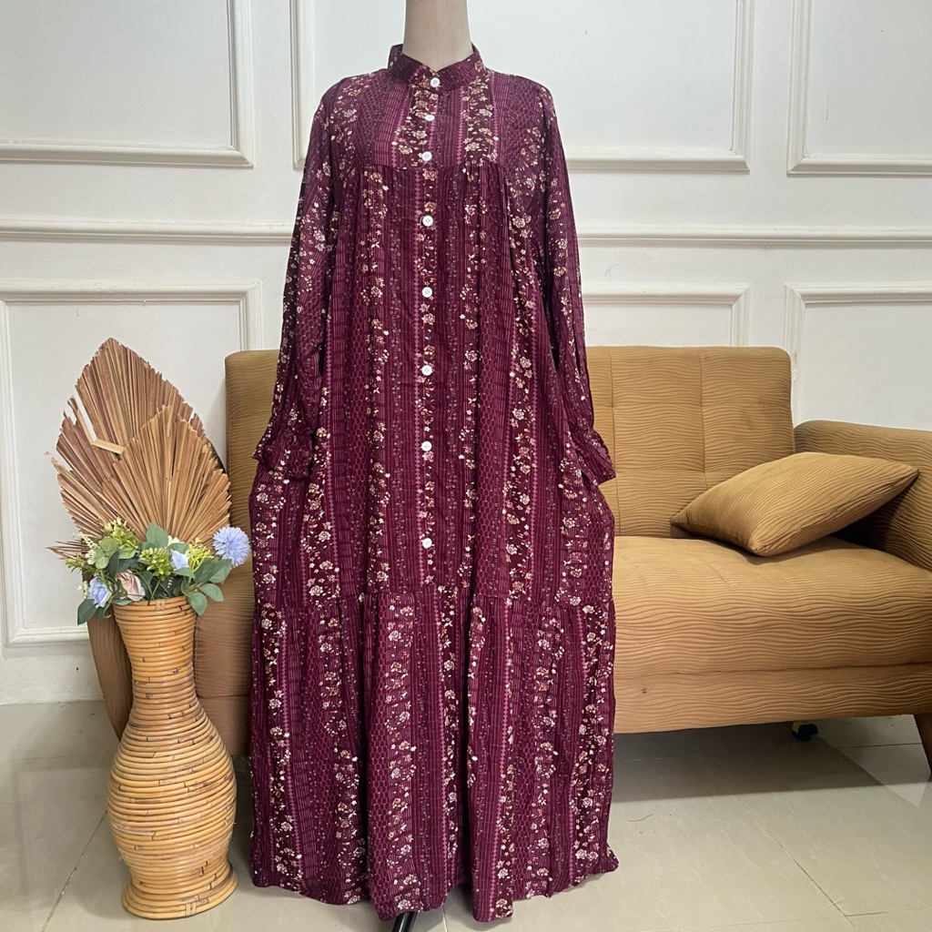 GAMIS RAYON TERBARU JUMBO LD 120 REMPEL DADA DAN BAWAH