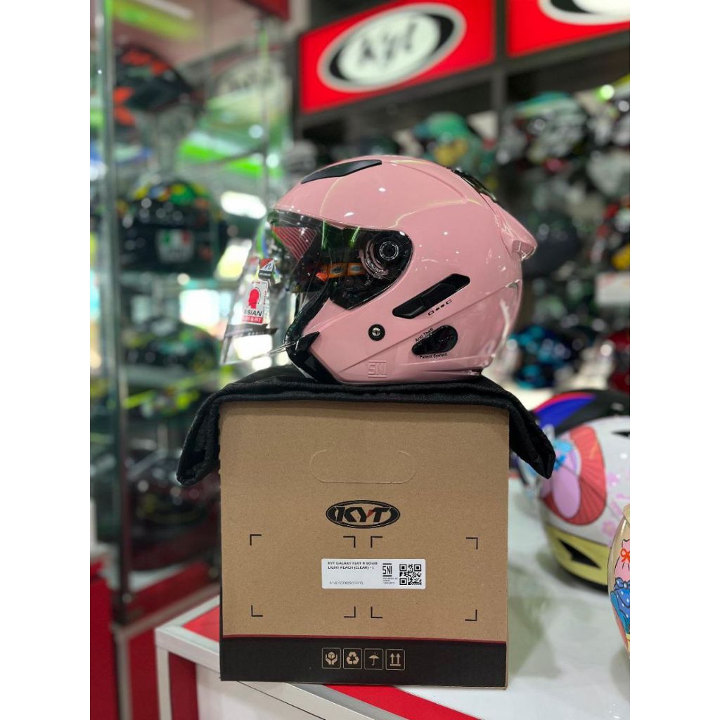 HEM KYT GALAXY FLAT R LIGHT PEACH ORIGINAL DOUBLE VISOR HELM KYT GALAXY PINK ORIGINAL DOUBLE VISOR H