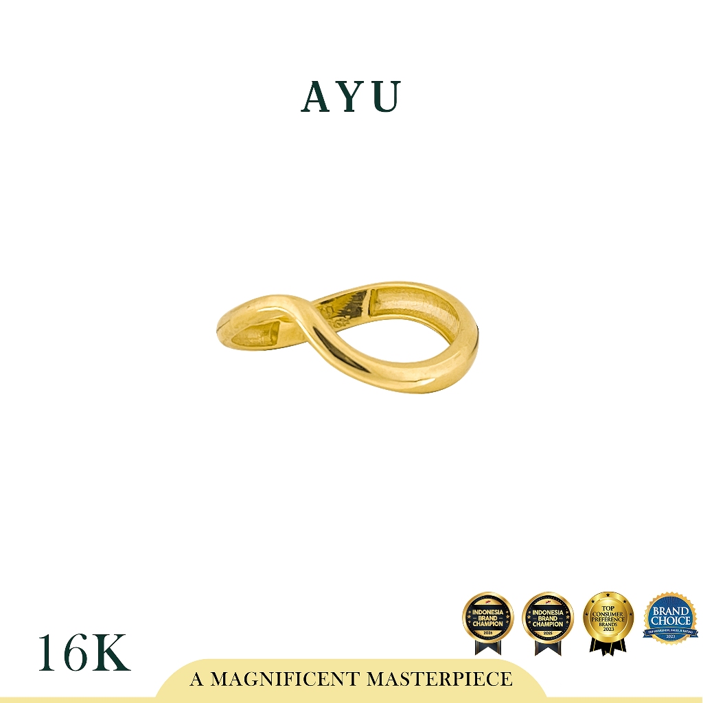 AYU Cincin Emas - Gold Flowy Ring 16k Yellow Gold