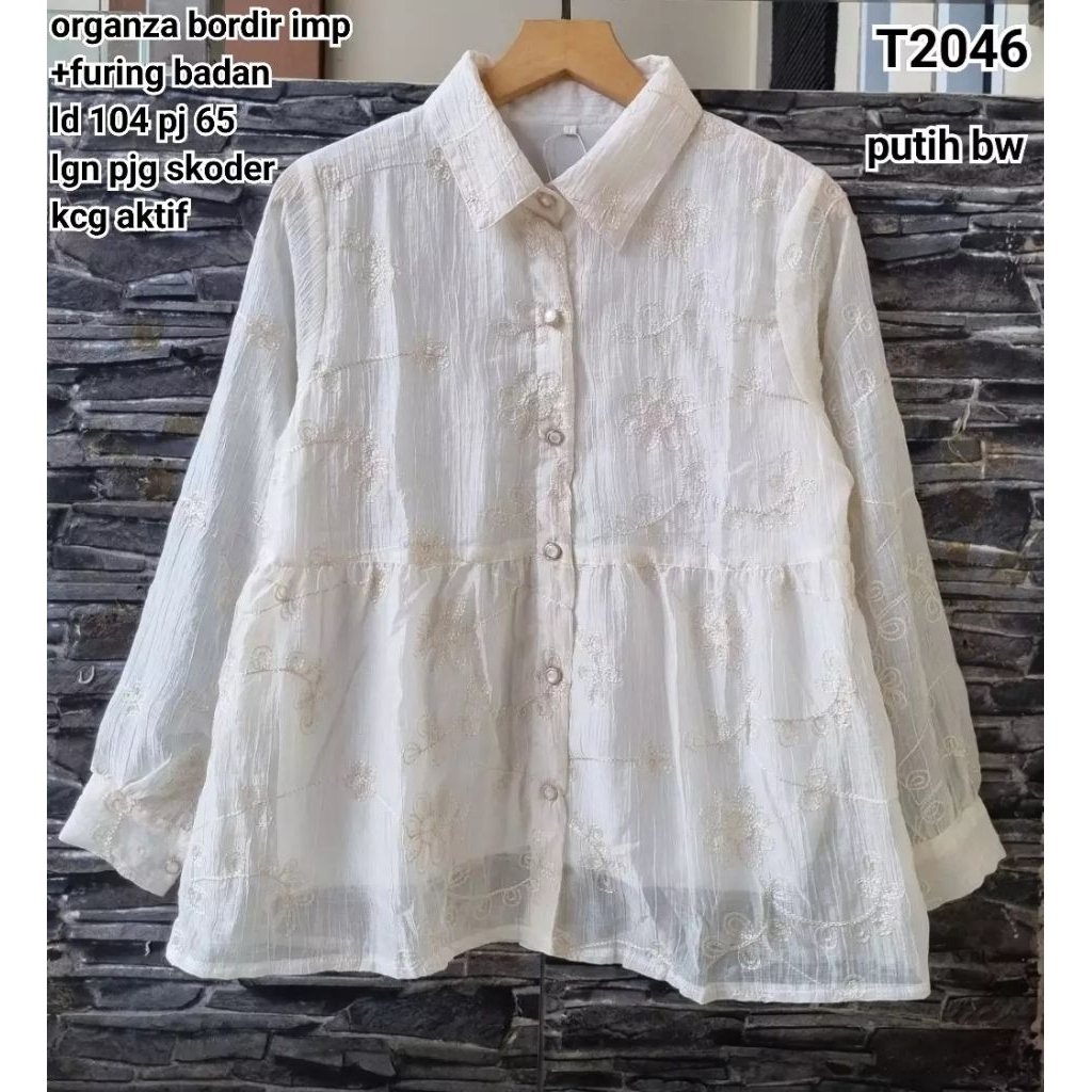 T2046 Blouse organza bordir SALE