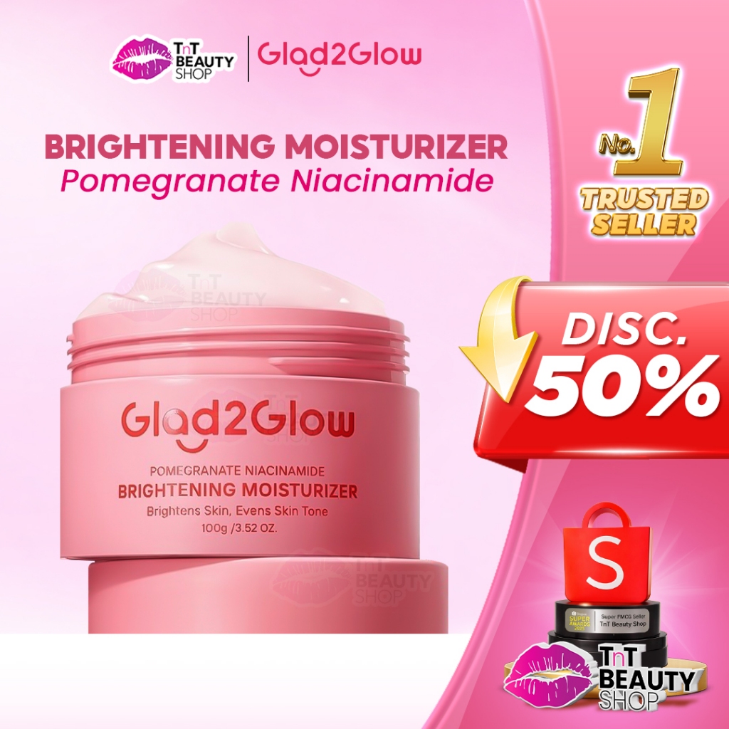 Glad2Glow Pomegranate Niacinamide Brightening Moisturizer Delima Glad 2 Glow G2G | TnT Beauty Shop