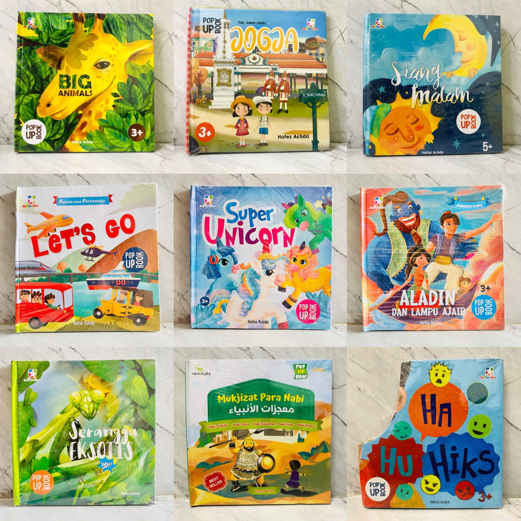 Pop Up Book Impian Studio: Siang Malam / Yuk Jalan Jalan Jogja / Big Animals / Ha Hu Hiks / Mukjizat