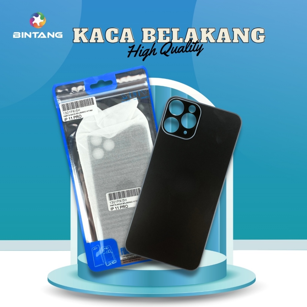 BACK COVER/BACK DOOR/BACK GLASS/BACK HOUSING/PENUTUP BELAKANG HITAM IPHONE 11 PRO