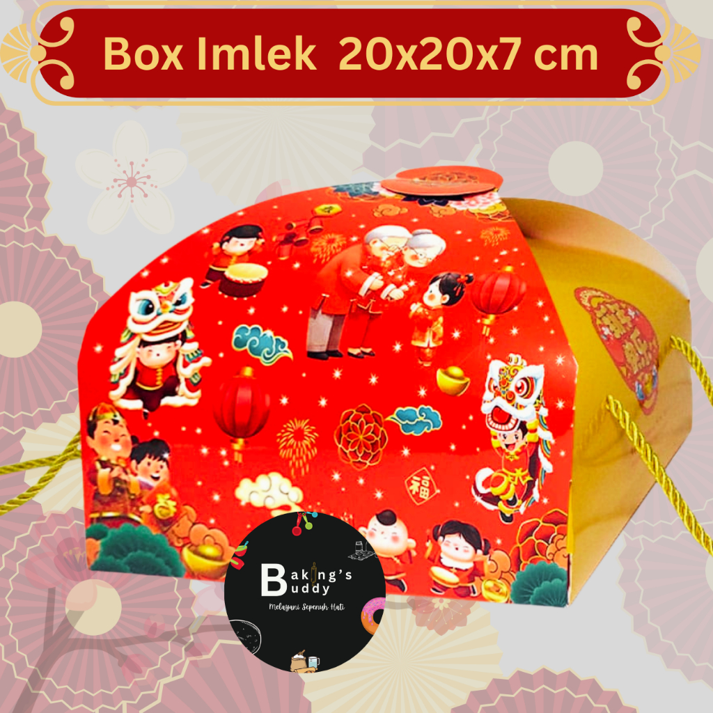Baking's Buddy Box Kotak Kue Imlek 20 x 20 x 7 cm