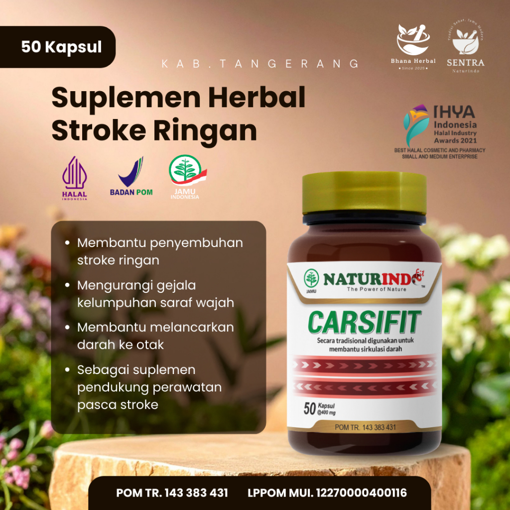 [100% ORIGINAL] NATURINDO Carsifit Naturindo Herbal Stroke Pasca Stroke Jamu Herbal