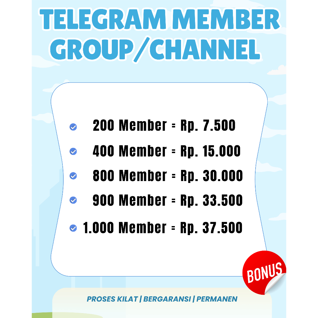 Member Group/Channel Telegram | Anggota Channel Telegram | Member Grup Tele