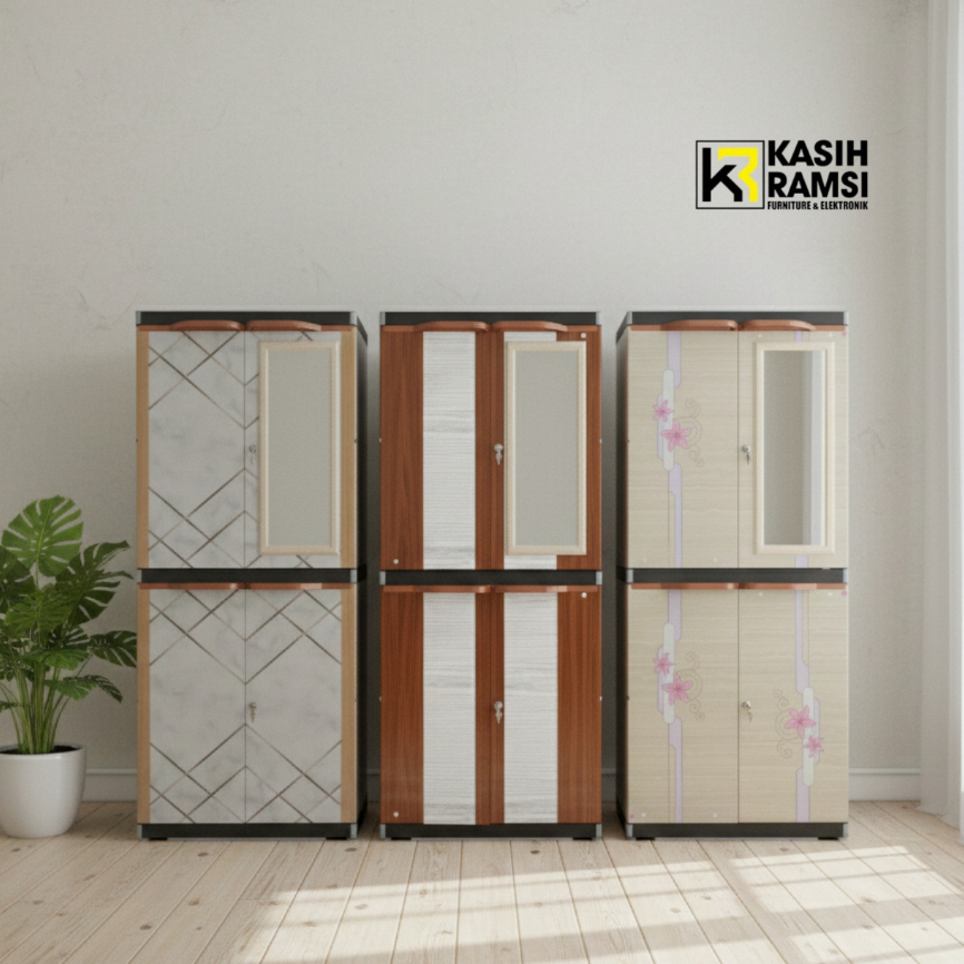 LEMARI PLASTIK MIAMI ORLANDO CERMIN