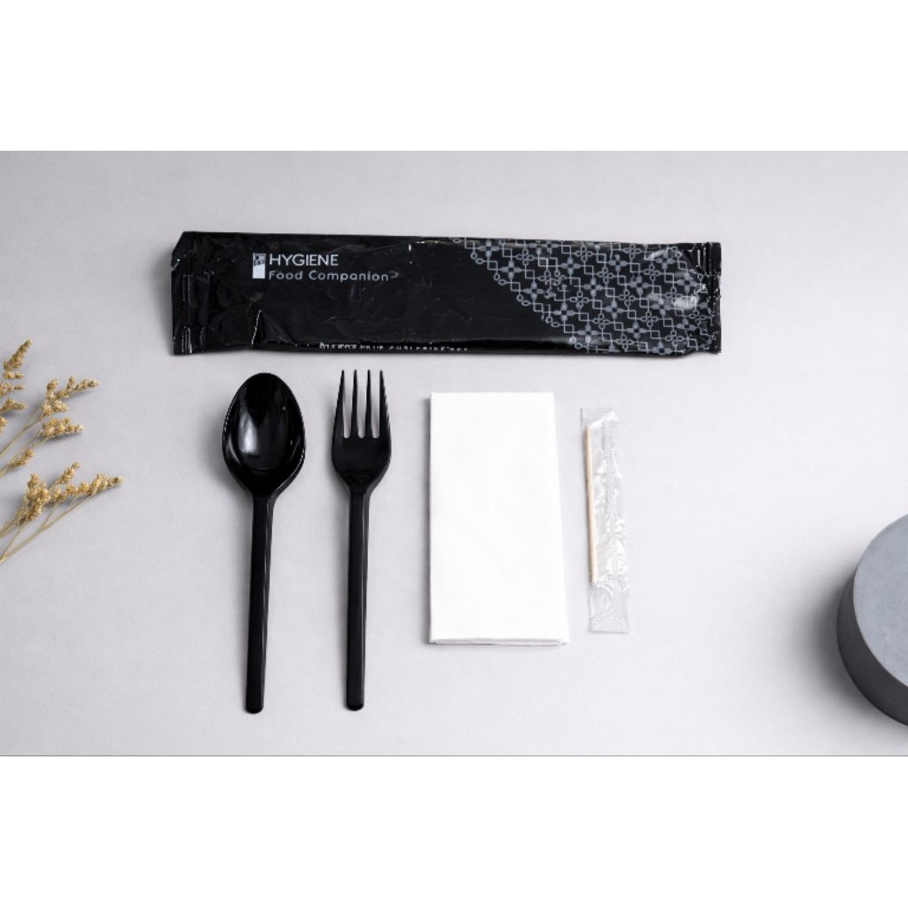 Sendok Set Hitam Hygiene Harga /Pack