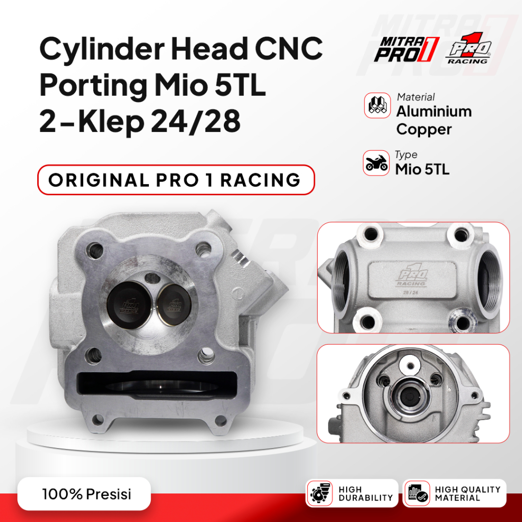 CYLINDER HEAD CNC PORTING MIO 5TL 2KLEP 24/28 PRO1 RACING