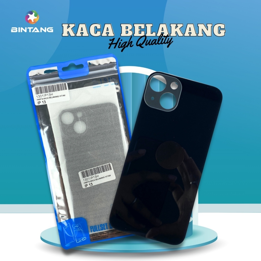 BACK COVER/BACK DOOR/BACK GLASS/BACK HOUSING/PENUTUP BELAKANG HITAM IPHONE 13