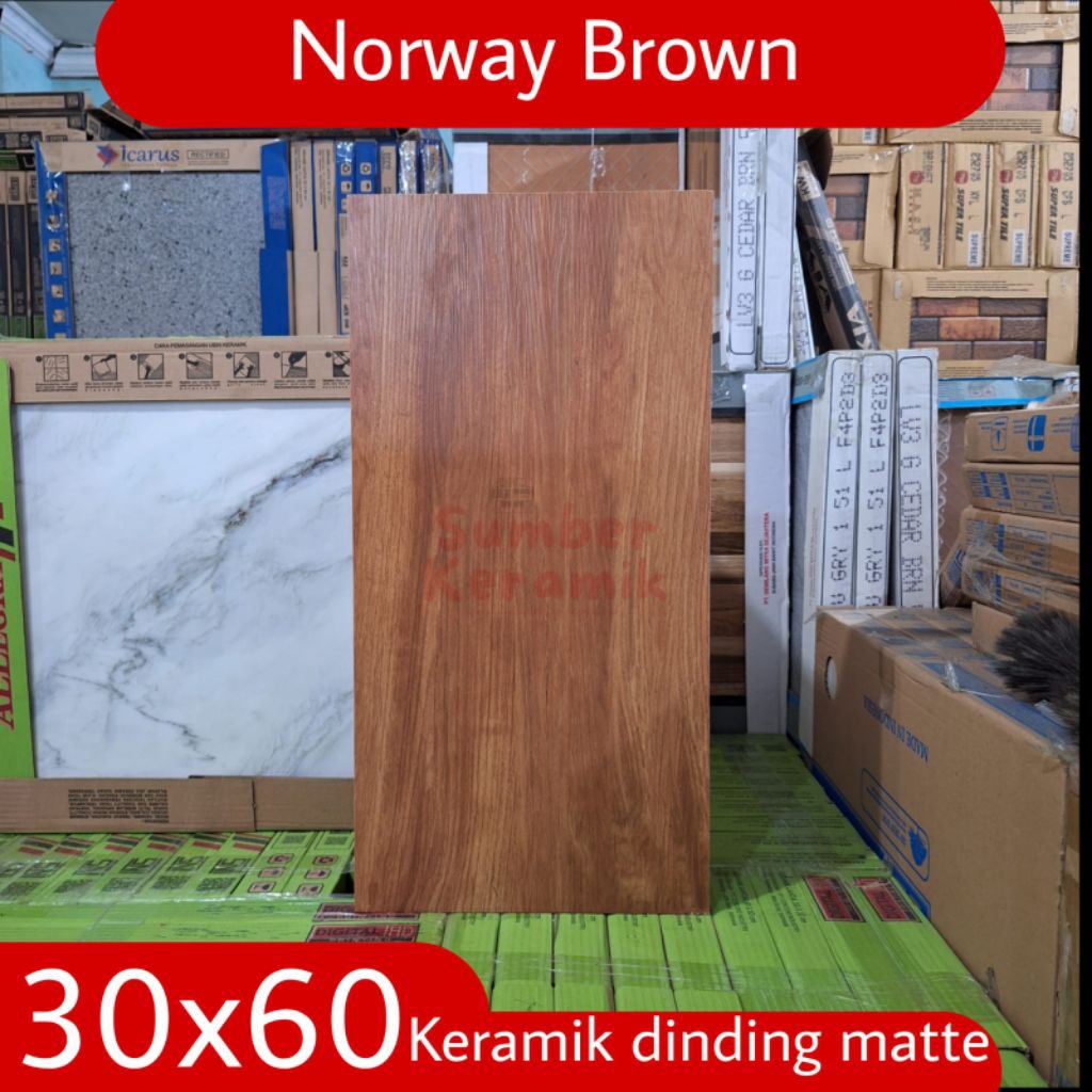 Keramik dinding 30x60 KIA Norway brown matte