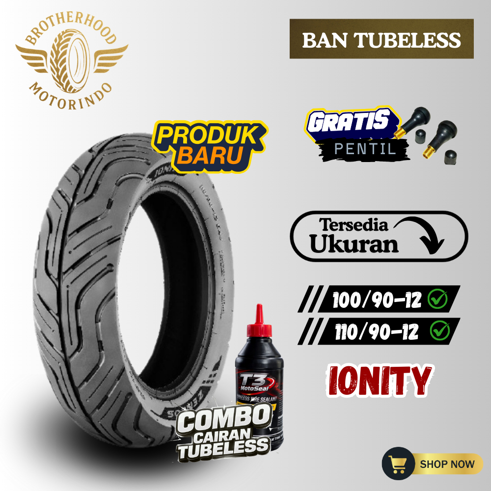 BAN ZENEOS IONITY TUBBLES (100/90-12 / 110/90-12) BAN RING 12 / BAN MOTOR MATIC / BAN TUBBLES RING 1