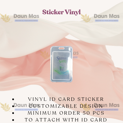 Stiker Label Id Card Ukuran Standard 5.4 x 8.5 cm (Tahan Air & Awet) / Stiker Vinyl Id Card A3