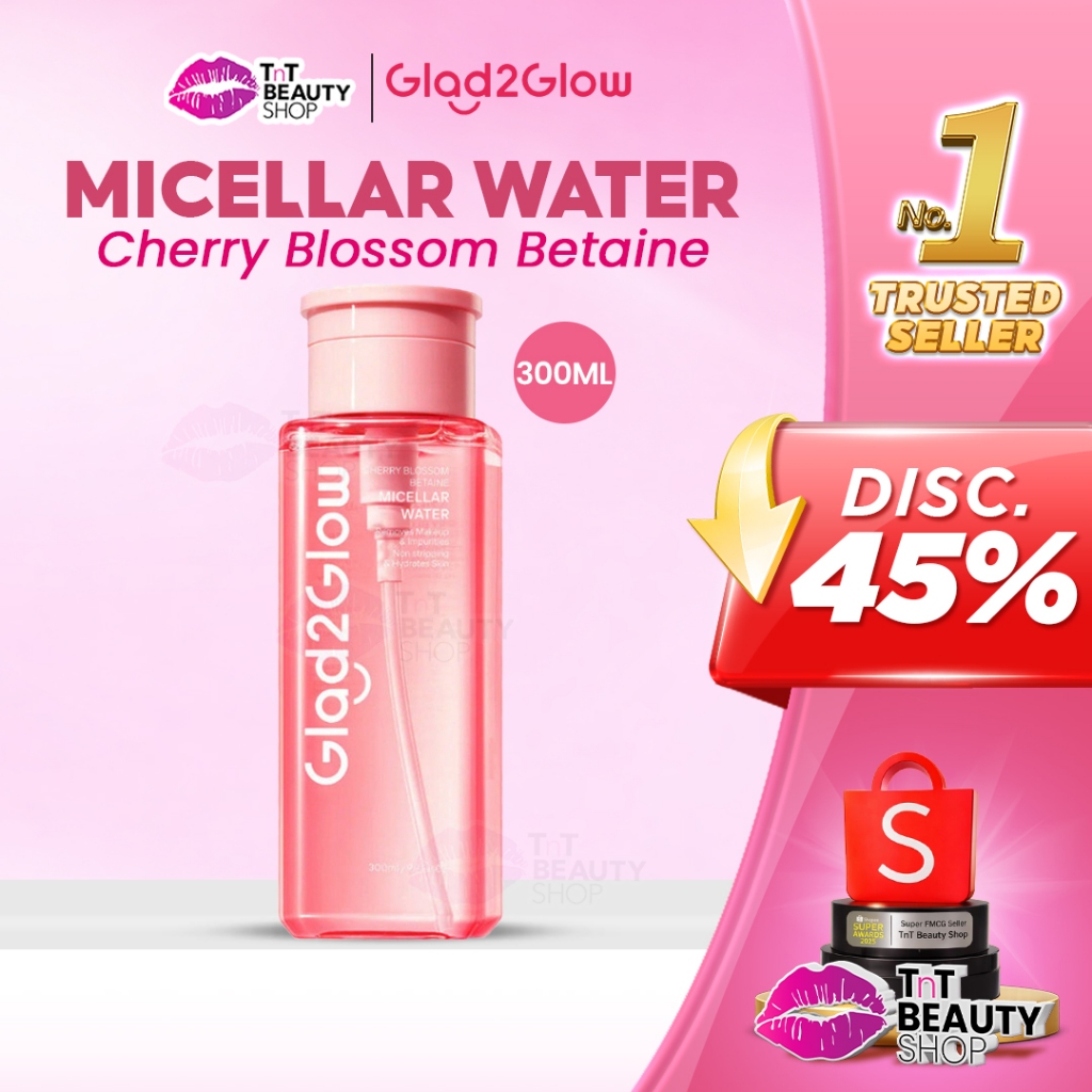 Glad2Glow Cherry Blossom Betaine Micellar Water Pembersih Wajah Glad 2 Glow G2G | TnT Beauty Shop