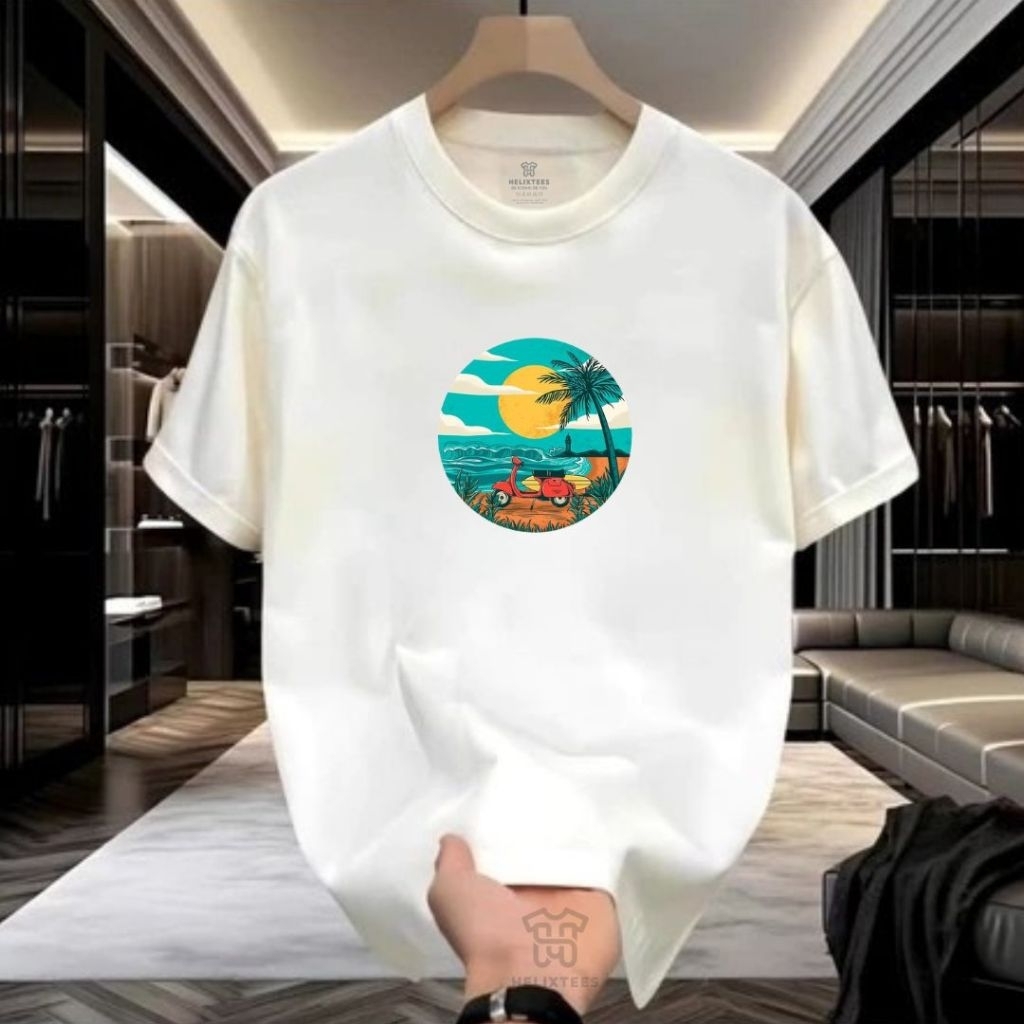 Kaos Sunset Surf Trip Cotton 20S Terbaru  Nyaman & Lembut Cewek-Cowok Unisex Original Premium