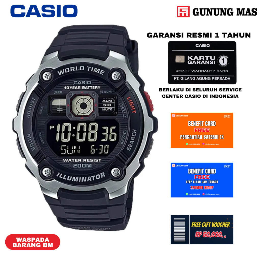 Casio sport AE-2000WD-1BVDF Jam Tangan Pria100% Original