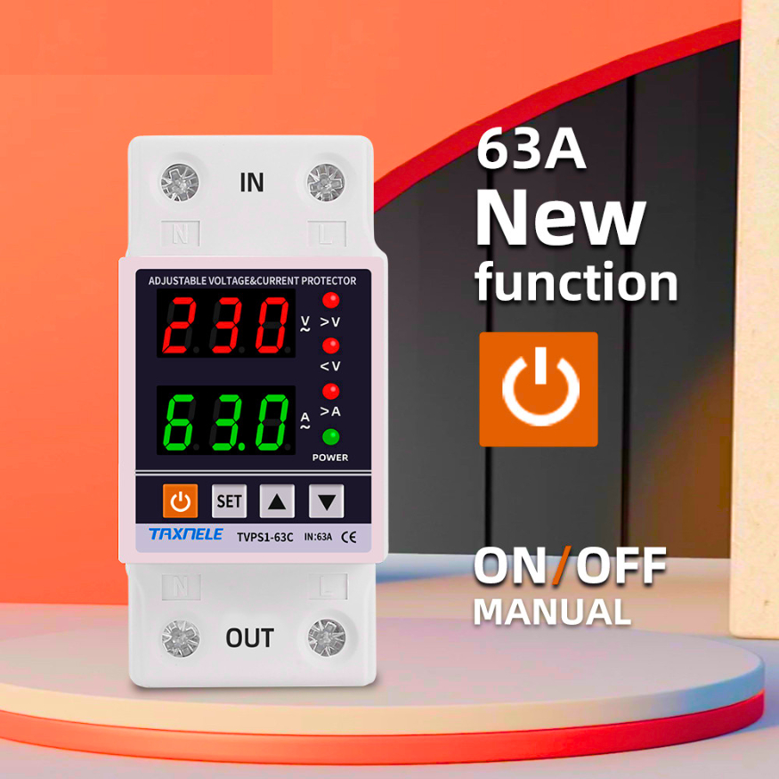 GO Taffware MCB Digital Listrik 63A 230V Din Rail Pembatas Arus Listrik