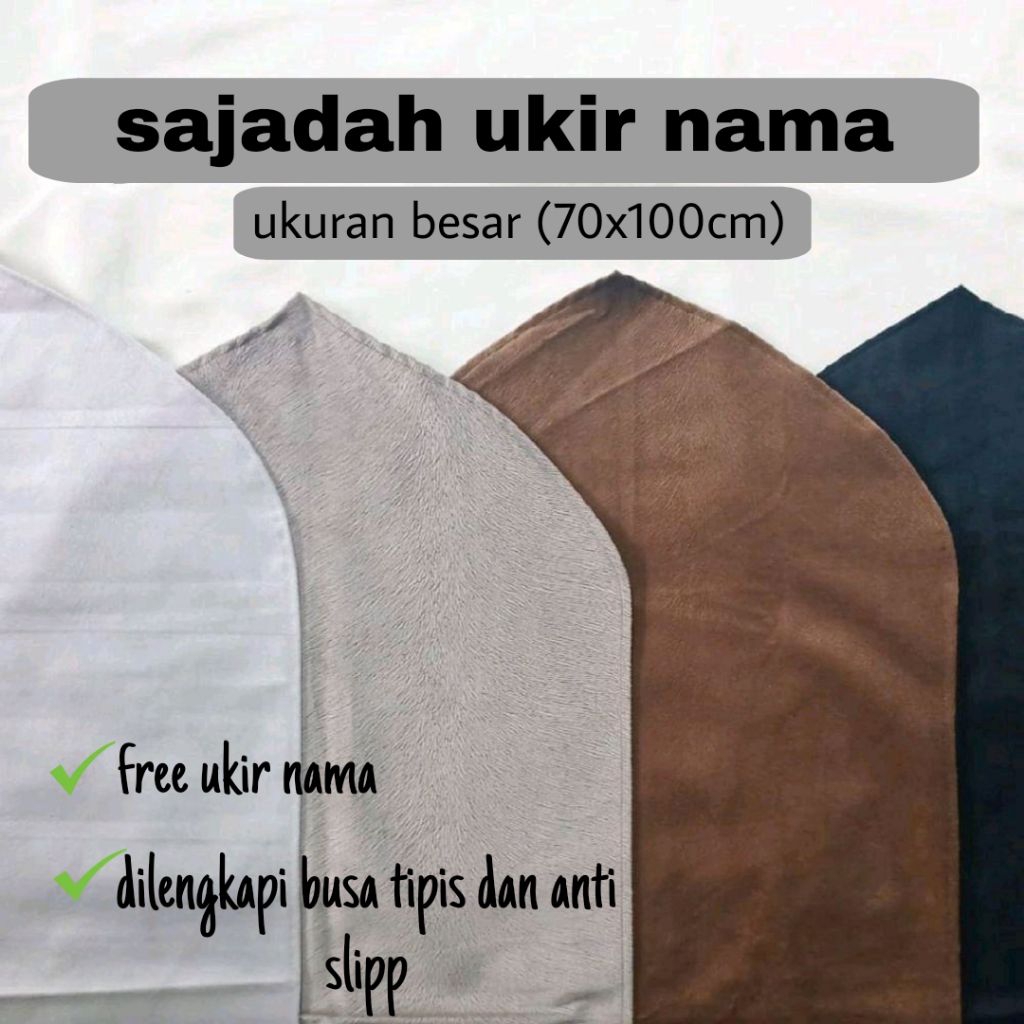 sajadah custom nama ukir arab/latin tebal plus anti slip