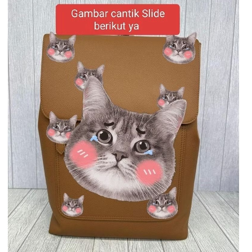 TAS RANSEL PRIA LEATHER BAGPACK IMPORT ELVI 5877 MIROR VIP