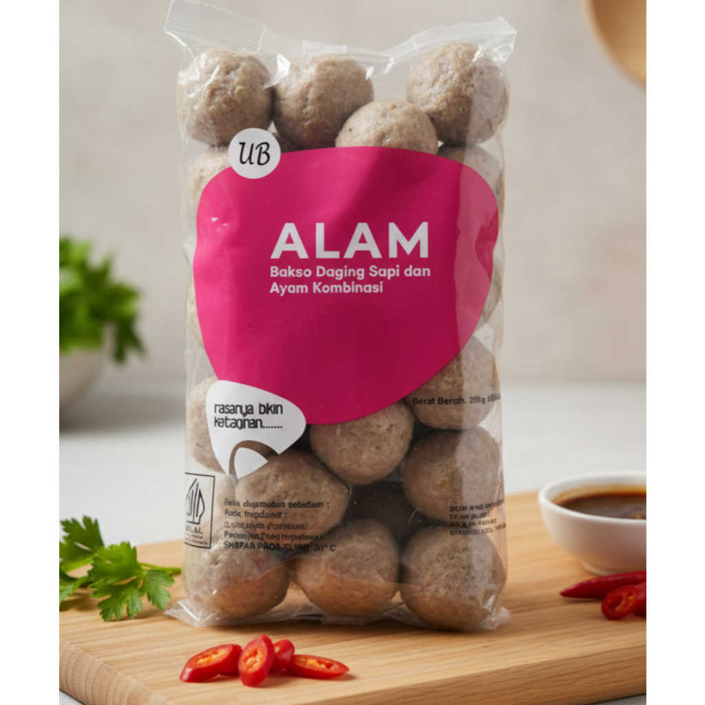 Bakso Sapi Alam Super isi 20butir kenyal kode UB / Bakso daging sapi dan ayam kombinasi, lezat