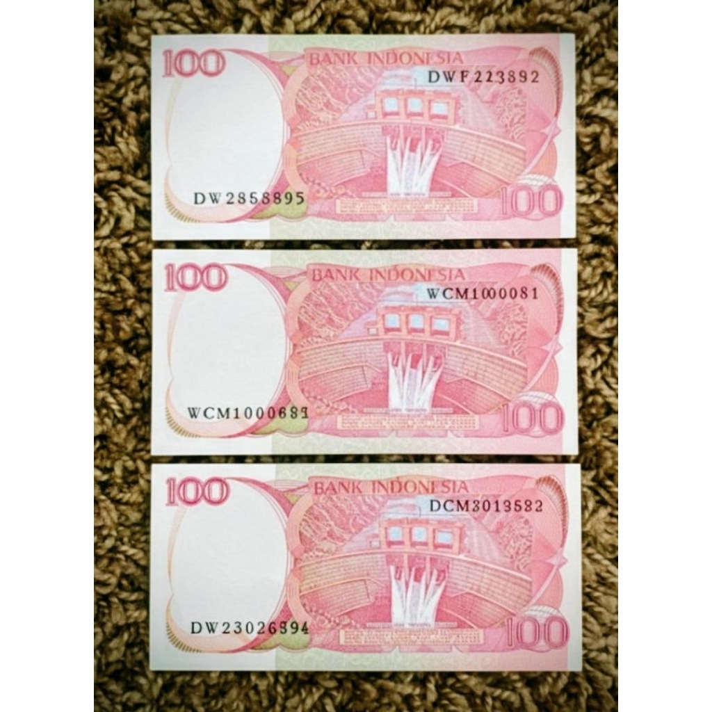 3 lembar uang lama bendungan uang kuno indonesia