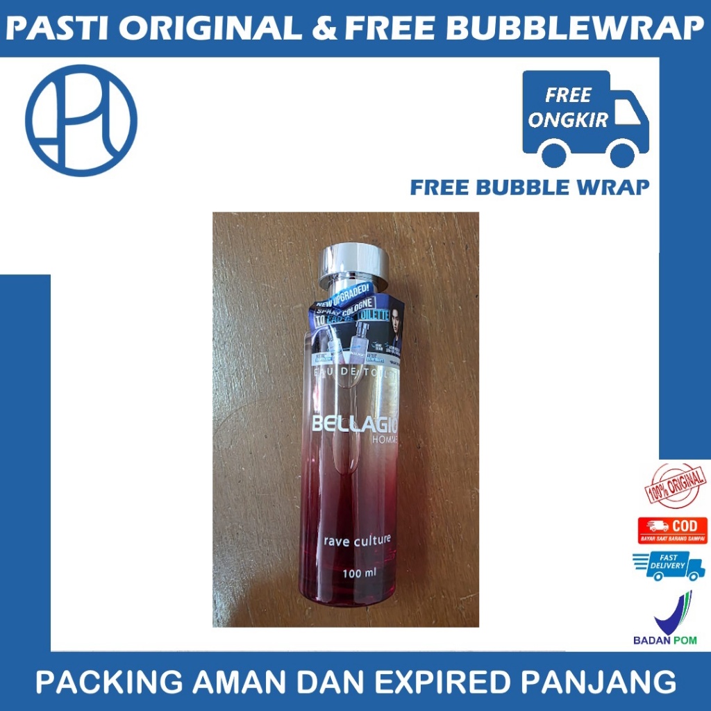 BELLAGIO HOMME EAU DE TOILETTE RAVE CULTURE MERAH 100ML BOTOL