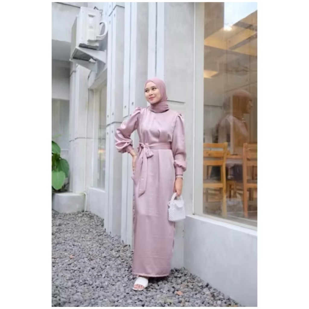 Satin Dress | Gamis Satin Premium | Seragam Bridesmaid | Dress Kondangan | Baju Lebaran Murah | Dres