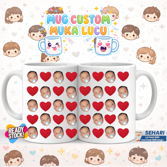 MUG CUSTOM MUKA LUCU /  KARIKATUR /  ANIMASI / MUG CUSTOM FOTO / MURAH / FREE DESIGN
