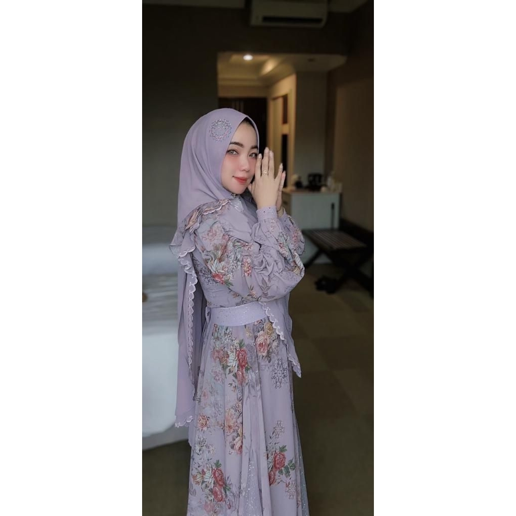 [FAESTA SYAR'I SALE] GAMIS SYARI / DRESS SET BROKAT MEWAH ORIGINAL " GAMILA " By Faesta Syari